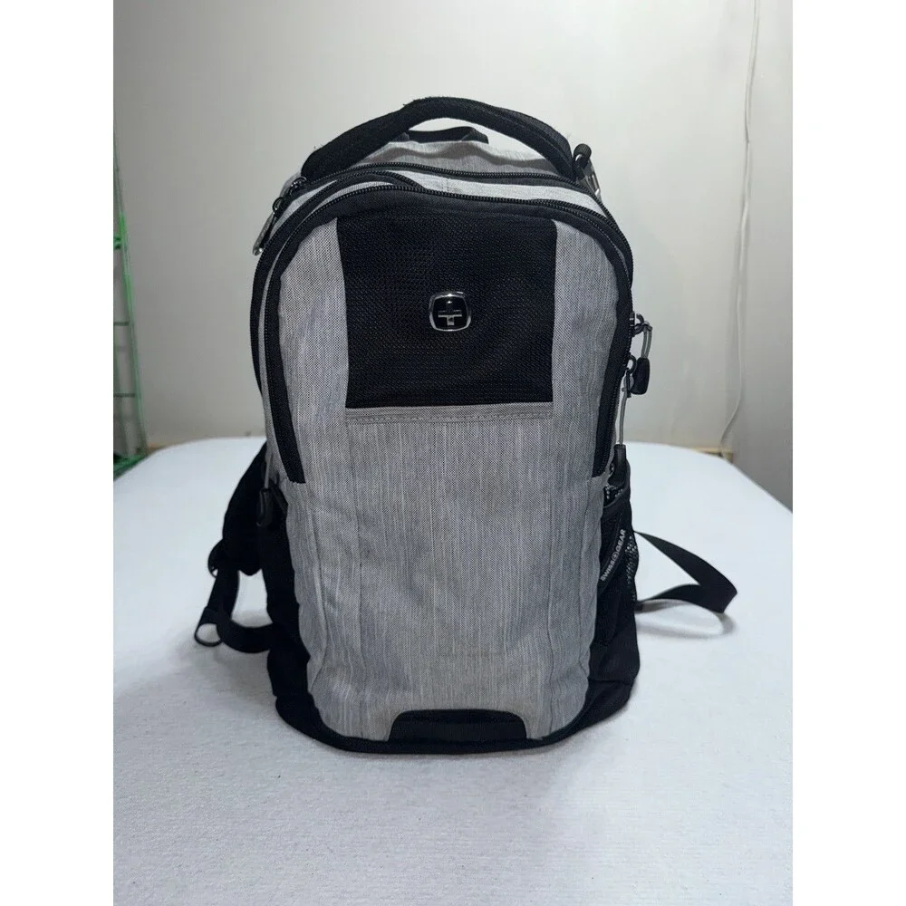 SwissGear Wenger Airflow Back System Laptop Backpack Gray Black Travel Bag